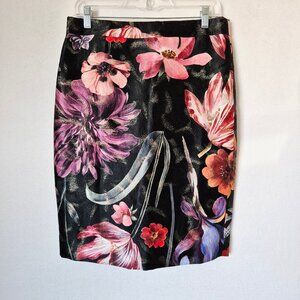 NWT J.Crew Collection Jacquard Pencil Skirt Metallic MeMidnight Dutch Floral